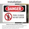 Signmission Pool Closed Do Not Enter Danger Sign, Vinyl Decal, 10in W x 7in L, 2PK OS-2PACK-DS-D-710-L-1636 - alternate 4